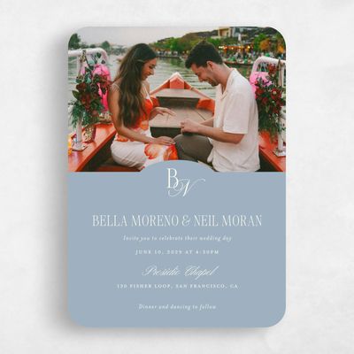 Blue Wedding Invitation - Roscana Photo