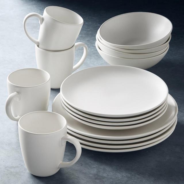 Open Kitchen by Williams Sonoma Matte 16-Piece Dinnerware Set, White