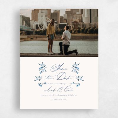 Dusty Cobalt, Blue Wedding Save the Date - Agave Photo
