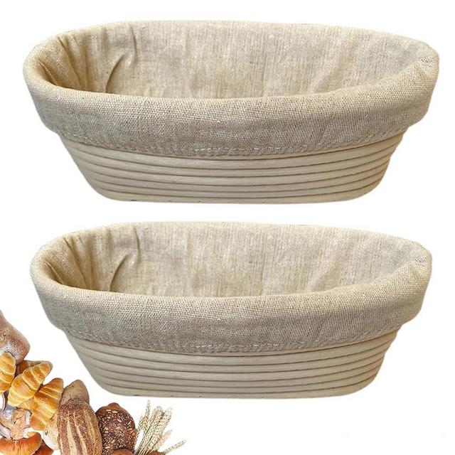 RoEsha 10 Inch Oval Bread Banneton Proofing Basket Set of 2, Sourdough Proofing Basket kit for Artisanal Baking – Bread Making Tools For Professional & Home Bakers (10 inch oval- 2 pack)