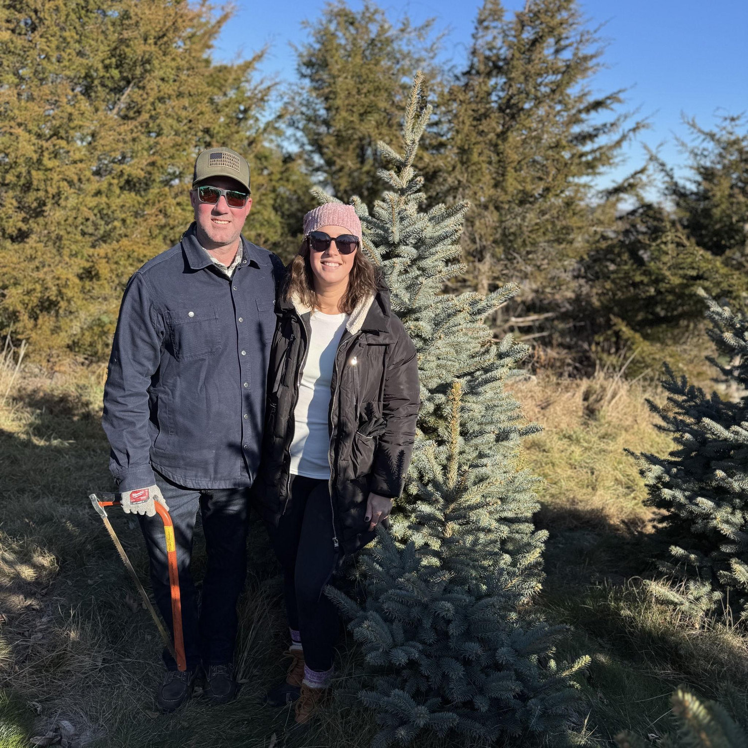 Cutting down our annual Christmas tree at Jones Farm