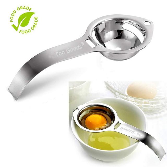 Egg Separator Egg Yolk White Filter Food Grade Egg Divider Stainless Steel Egg Sieve Kitchen Gadget Cooking/Baker Tool Egg Extractor (Silver)