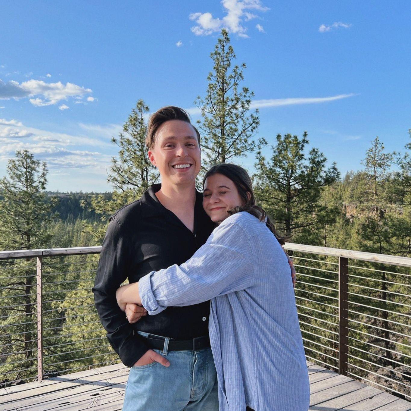 Moments after David popped the question at Riley Ranch Nature Reserve in Bend on May 28, 2023.