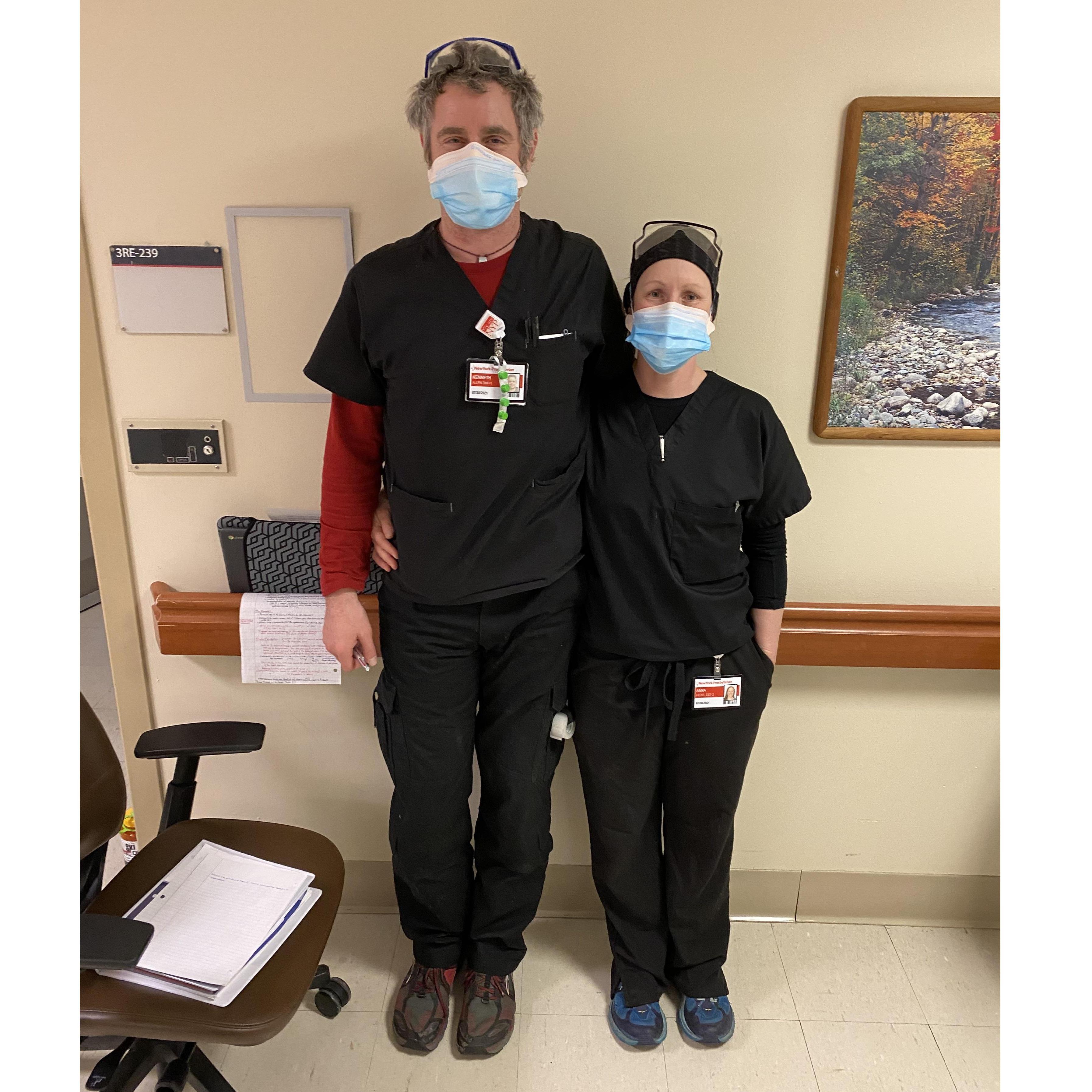 We went to NY City together for one month to work in a hospital as part of a "Covid response team." March 2021.
