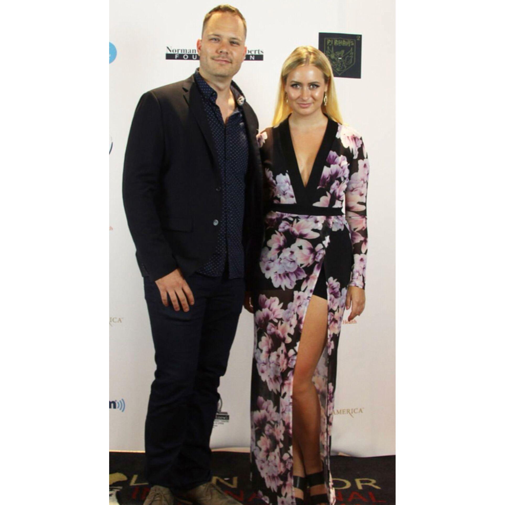Golden Door International Film Festival in New Jersey, fall 2018. Our second film, Dead Ringer, screened at this film festival and this is taken at the red carpet.