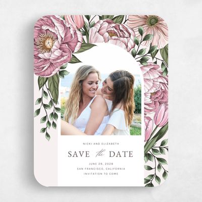 Beige Rounded Wedding Save the Date - Granger Photo