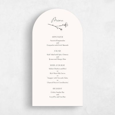 Beige Arch Wedding Menu - Rolland
