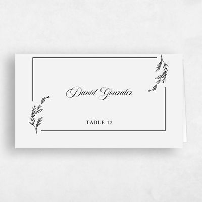 Smoke, Grey Wedding Place Card - Eleanora