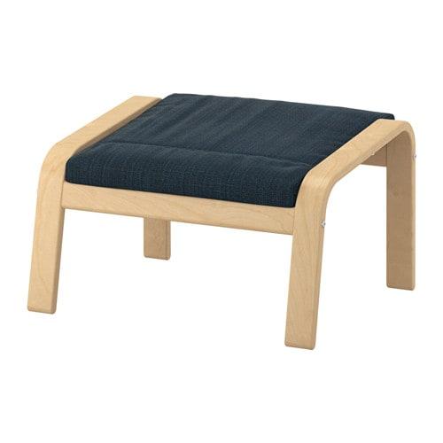 POÄNG Ottoman, birch veneer, Hillared dark blue