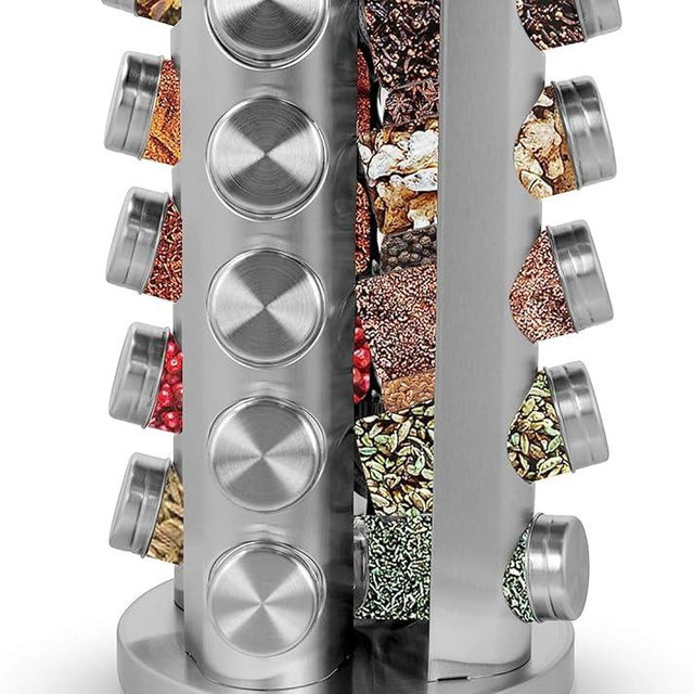Simpli-Magic Spice Rack Organizer, Rotating Spice Rack with 20 Jars Included