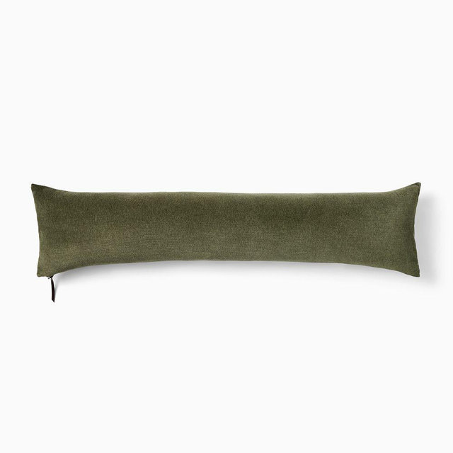 Classic Cotton Velvet Pillow Cover, 12x46, Dark Olive
