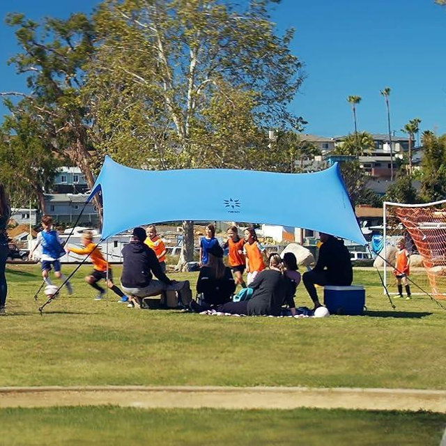 Neso Sidelines Grande Sports Tent - Lightweight and Portable Sun Shelter and Shade Tent for Outdoor Activities - Patented Reinforced Corners - UPF 50+ Sun Protection - 7ft Tall, 11 x 4.5 ft