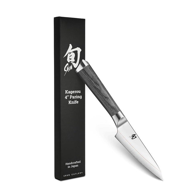 Shun Cutlery Kagerou Paring Knife 4 Inch, Small, Sharp, Nimble Cooking Knife for Peeling, Coring, Trimming and More, Precise Cutting Knife, Handcrafted Japanese Kitchen Knife
