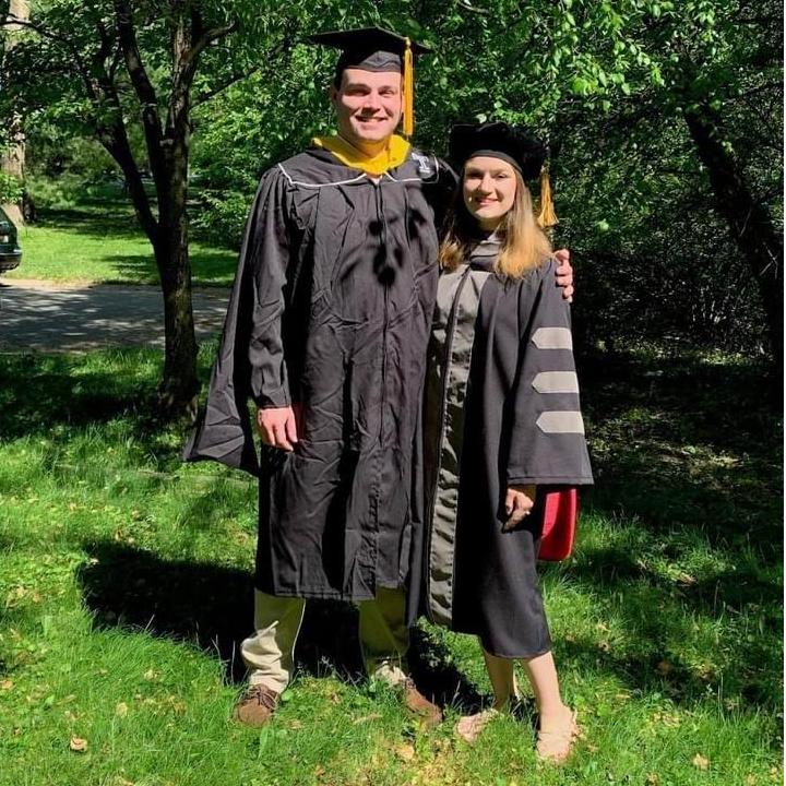 Mitch graduating with his Masters in Sports Management and Megan with her Doctorate of Veterinary Medicine