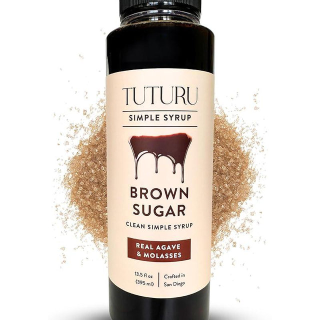 Brown Sugar Agave Simple Syrup for Coffee & Cocktails - Clean Simple Syrup Sweetened with Raw Agave Nectar and Molasses - 13.5 oz