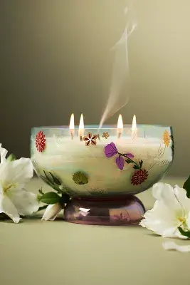 Maye Floral Jasmine & Sandalwood Glass Candle