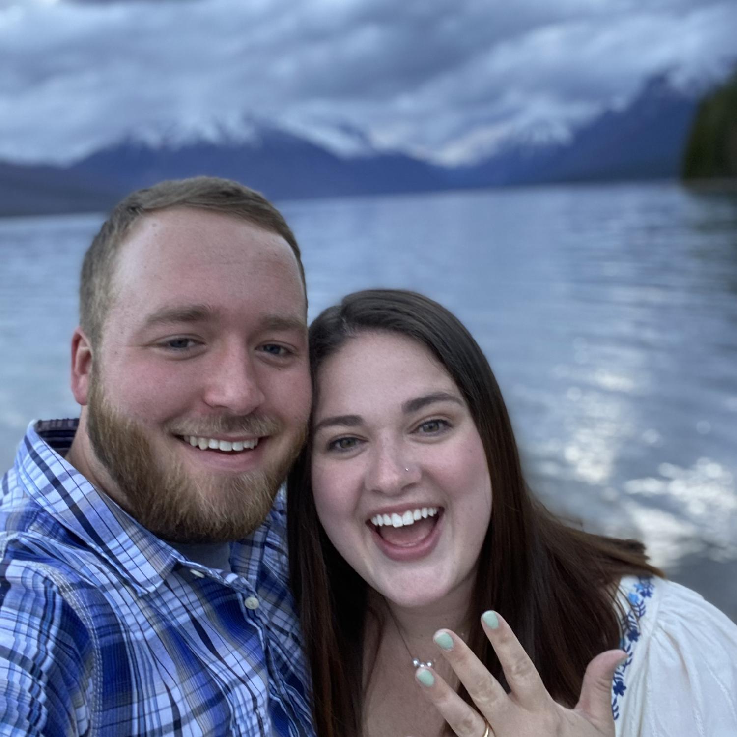 The morning we got engaged at Glacier National Park
