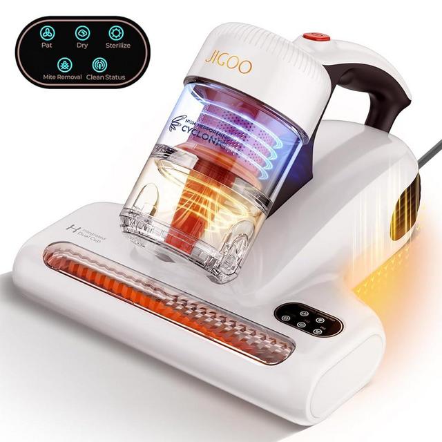 JIGOO Mattress Vacuum Cleaner : UV Bed Vacuum Cleaner 500W 13Kpa Strong Suction, High Heating Tech, Deep Cleaning Bed Vacuum for Sofa/Bed/Fabric Surface(Corded,120V)