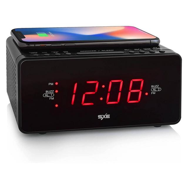 LED Wireless Charging Table Clock Radio - SXE