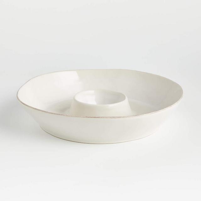 Crate and Barrel Marin White Chip and Dip