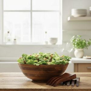 LIPPER - Footed Serving Bowl with Salad Hands