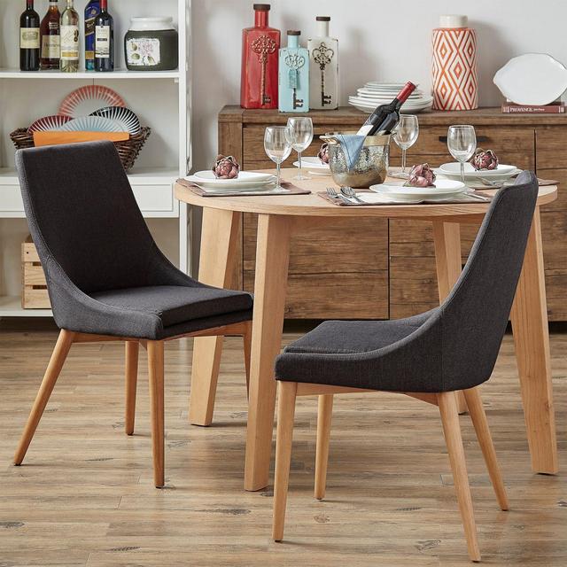 iNSPIRE Q® Hudson Mid-Century Side Dining Chairs in Dark Grey (Set of 2)