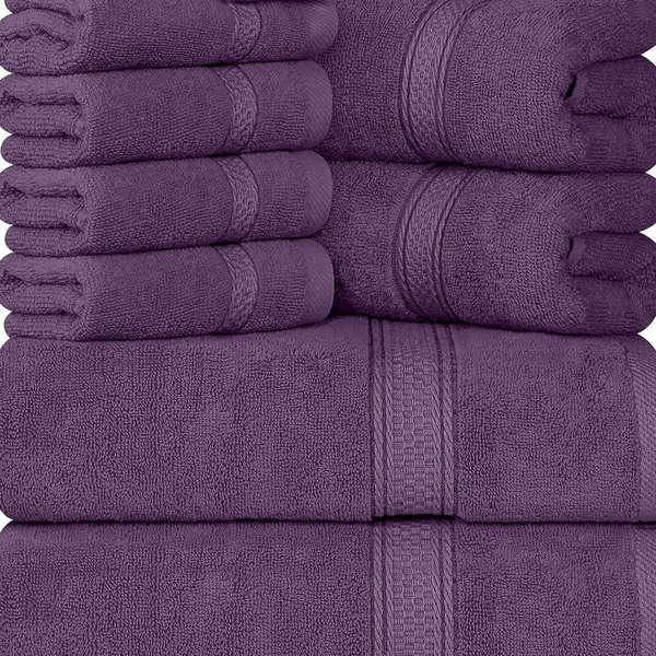 Utopia Towels 8 Piece Premium Towel Set Plum