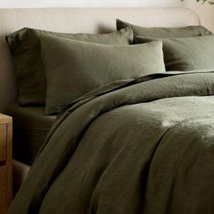 Linen Duvet Cover | Quince in Dusty Olive