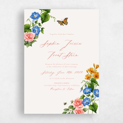 Light Oatmeal, Beige Wedding Invitation - Eterno Portrait