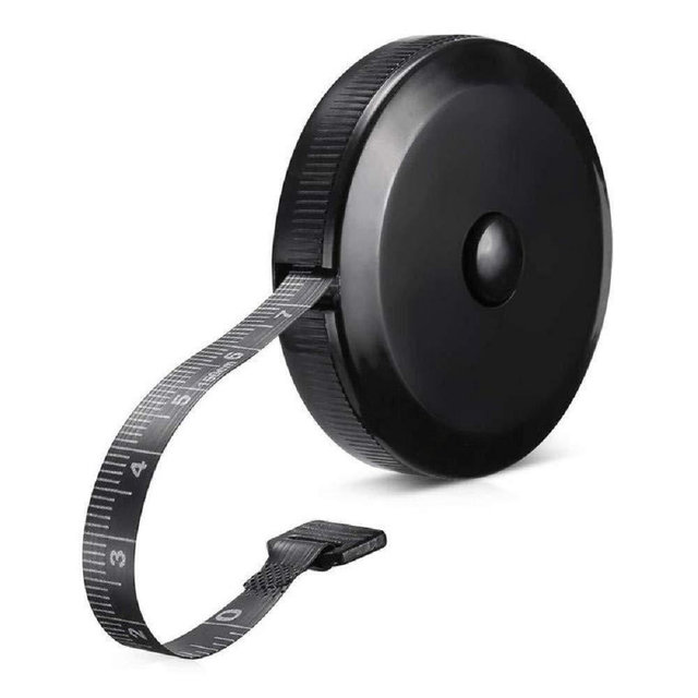 GDMINLO Soft Tape Measuring for Body Fabric Sewing Tailor Cloth Knitting Craft Weight Loss Measurements Retractable Black Dual Sided Tape Measure 1 Pack