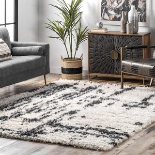 Amabella Abstract Cozy Soft & Fluffy Shag Area Rug