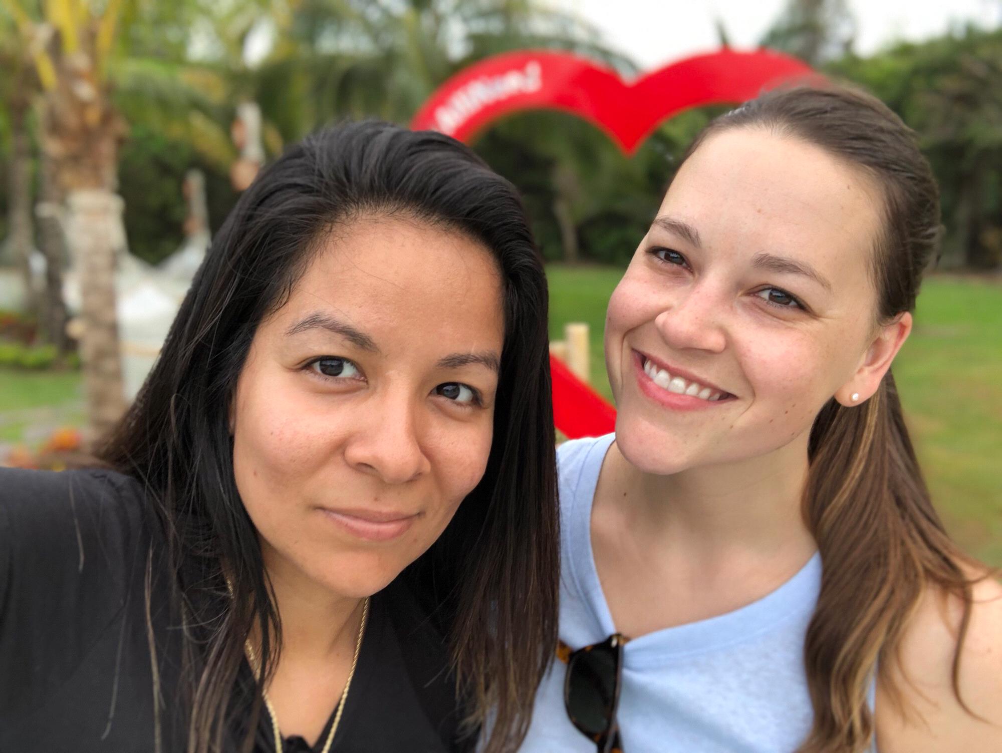 Trying to take a selfie with the heart in the background didn't go as planned.