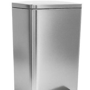 SIMPLI-MAGIC 50 Liter / 13.2 Gallon Soft-Close, Smudge Resistant Trash Can with Foot Pedal and Built in Filter- Stainless Steel, Sleek Finish