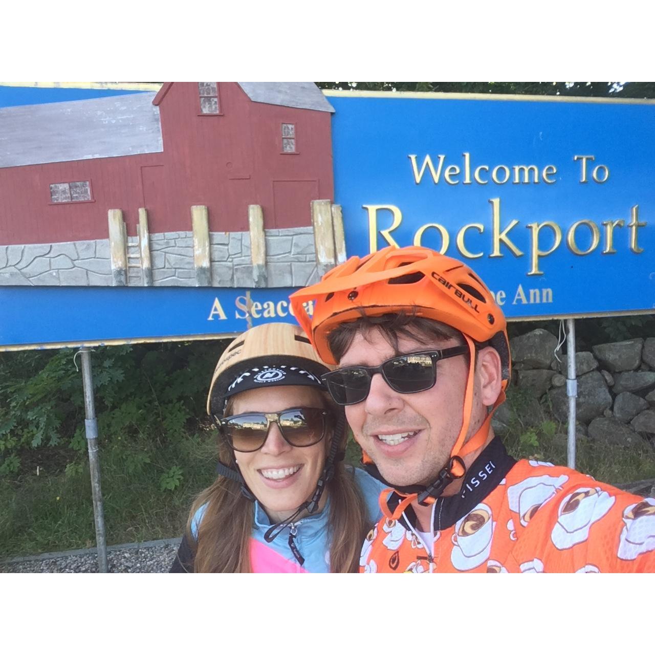 We love to take weekend bike trips together and stop for coffee and breakfast at little spots around around Cape Ann