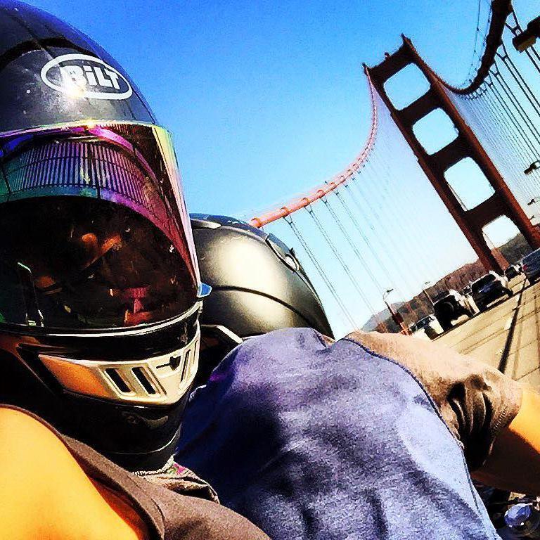 Our first motorcycle ride together.