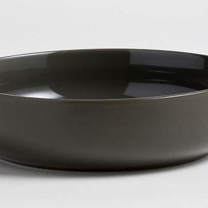 Hudson Burnt Green Stoneware Low Bowl + Reviews | Crate & Barrel