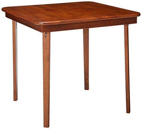 Meco STAKMORE Straight Edge Folding Card Table Cherry Finish