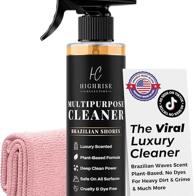 Highrise Brazilian Waves Multipurpose Cleaner, Highly Scented, Plant-Based, Biodegradable, USA Made, All Purpose Spray - Inspired By R&W, Mississippi Candle Company, Blyss Mop Soap Brazilian Waves