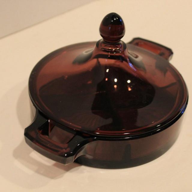 Glass Serving Dish Amber Glass