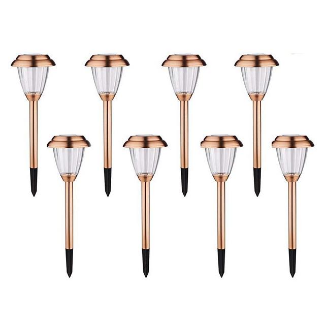 Solar Lights Outdoor Pathway - 8 Pack Copper Garden Walkway Lights Solar Powered Waterproof Outdoor Lights for Garden, Lawn, Yard, Walkway, Pathway, Landscaping