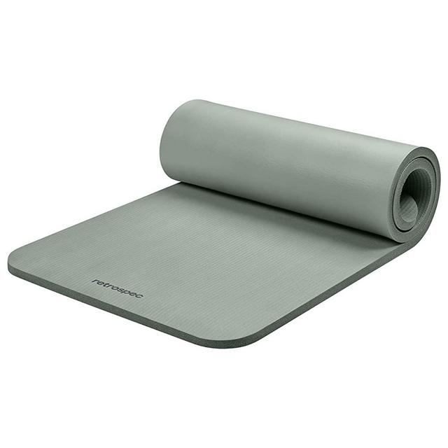 Retrospec Solana Yoga Mat 1" Thick w/Nylon Strap for Men & Women - Non Slip Exercise Mat for Home Yoga, Pilates, Stretching, Floor & Fitness Workouts