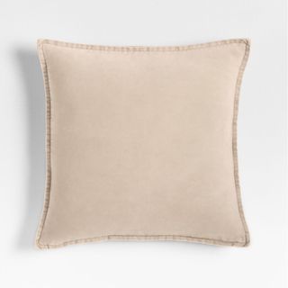 Relaxed Washed Organic Cotton Velvet Throw Pillow Cover