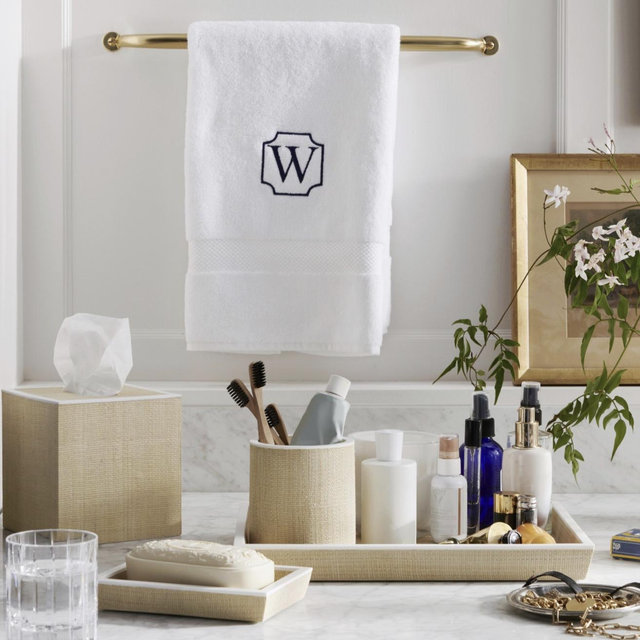 Maranello Bath Collection - Beige/White, Soap Dish, Rectangular Tapered, Abaca/Resin.