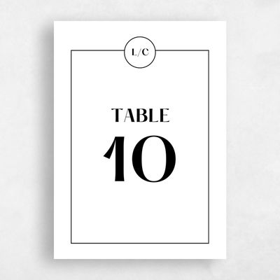 White Wedding Table Number - Brevard