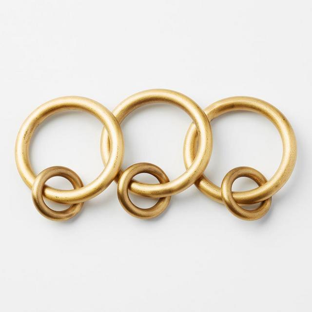 Round Rings, Set of 10, Large, Brass