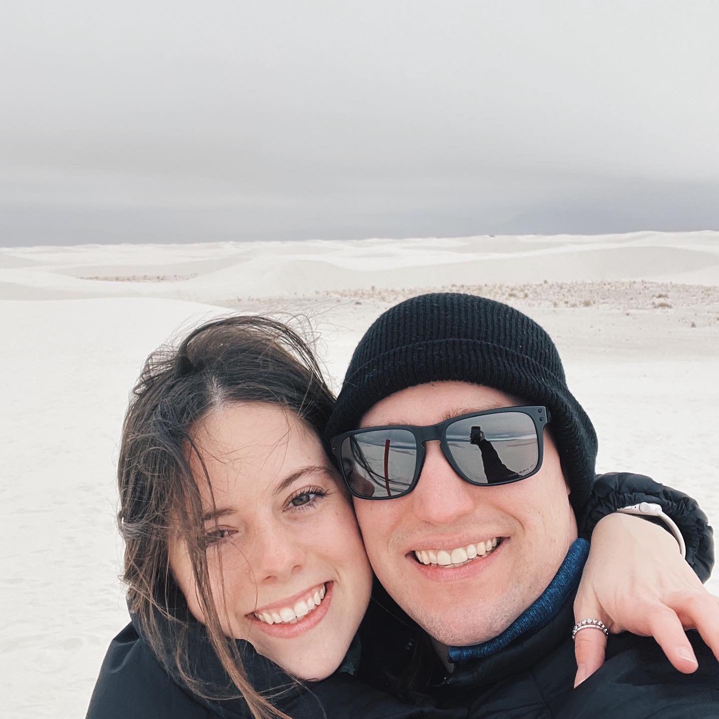 White Sands National Park, NM. Ryan braved the cold for Bridget’s photo op!
