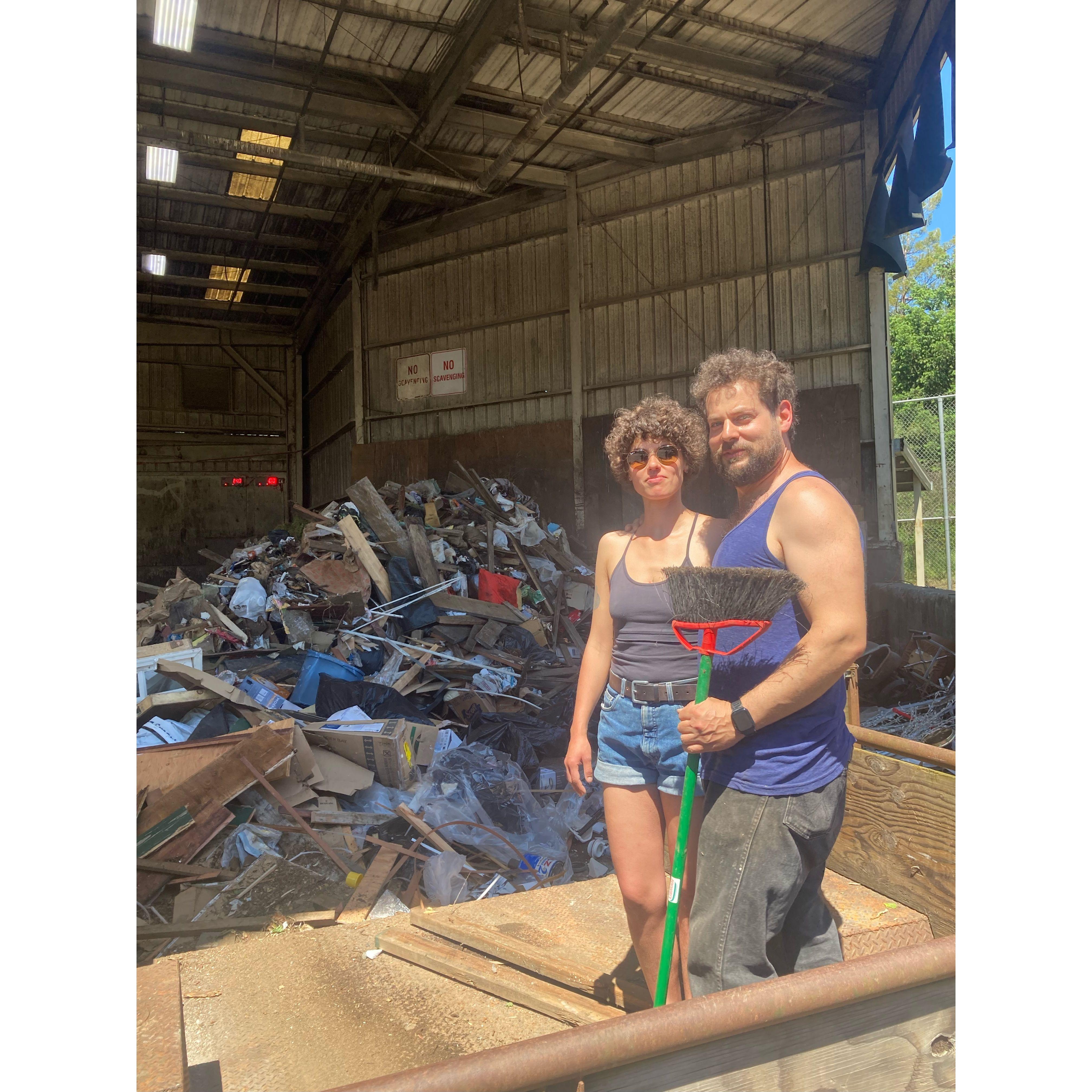 Early on, we got caught at the municipal dump and became a reenactment of American Gothic. Thanks to Natasha for the photo!