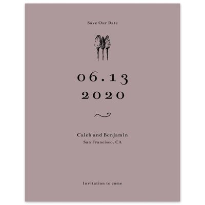 Lavender, Purple Wedding Digital Save the Date - Rue Stamp