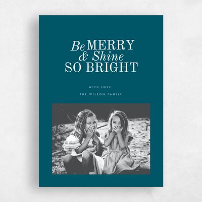 Teal Blue Holiday Card - Telluride Portrait