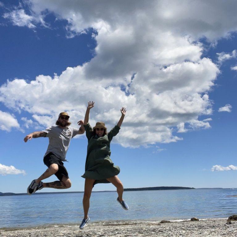 Most successful jumping pic EVER taken on first try right after getting engaged